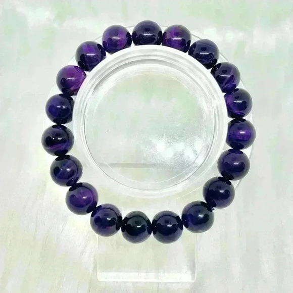 Purple Violet Tiger Eye Stone Bracelet - Picture 4 of 6